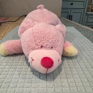 Vintage Kmart Pink Pig Plush Sherpa Stuffed Baby Rattle